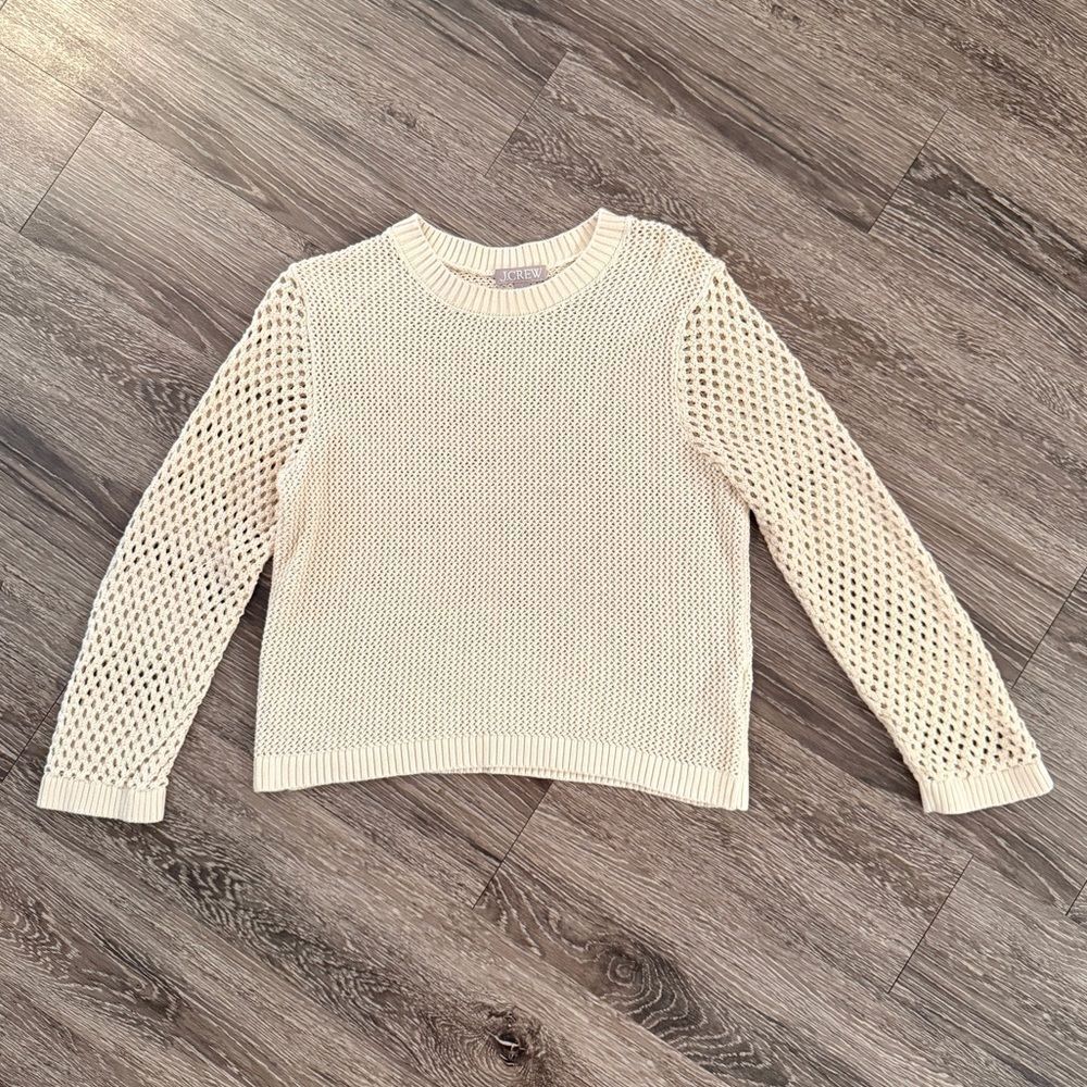 J. Crew Crochet crewneck beach sweater